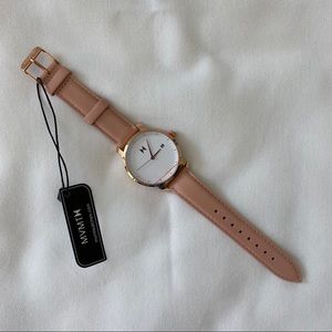 MVMT rose gold/peach leather watch. NWT.